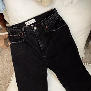 Abercrombie & Fitch Curve Love Ultra High Rise Ankle Straight Jeans